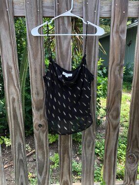Idyllwind Metallic Print Black Tank, Size Large